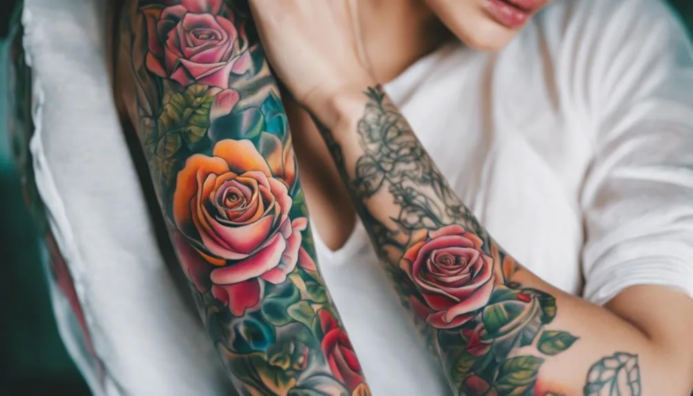 botanical arm tattoo design