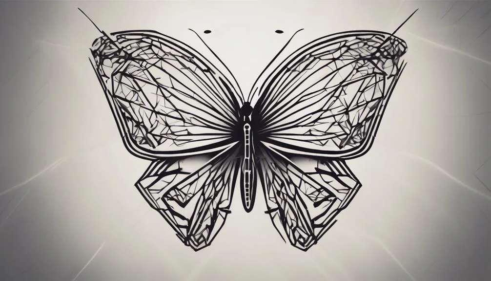 geometric butterfly tattoo design