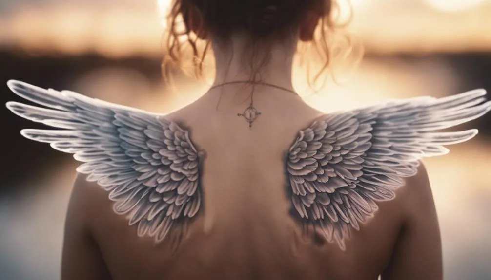 intricate angel wings design