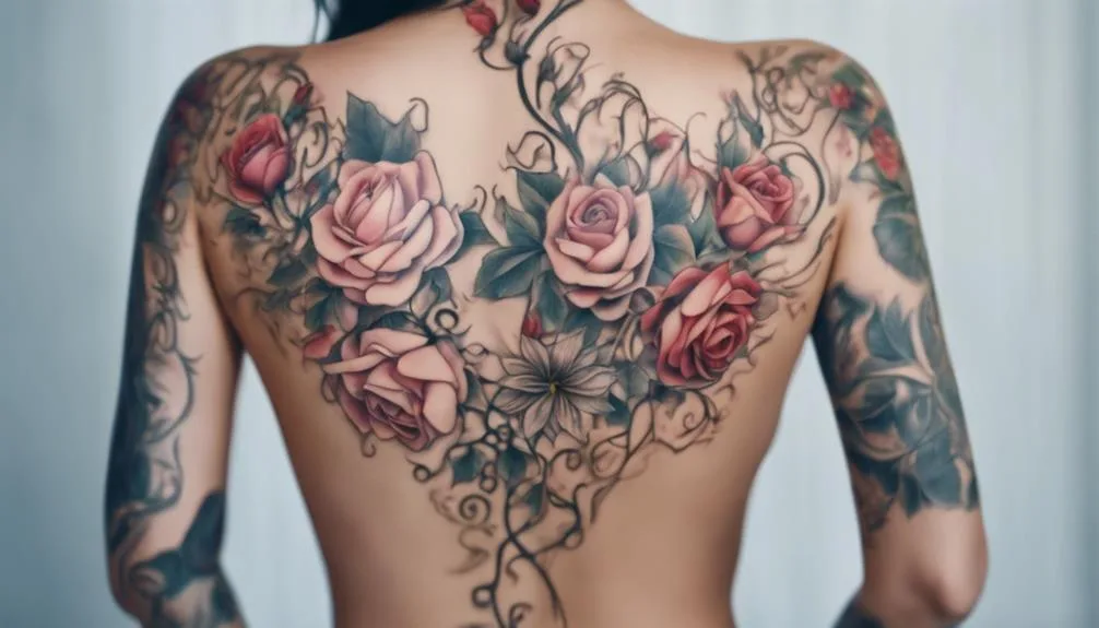 intricate floral back art