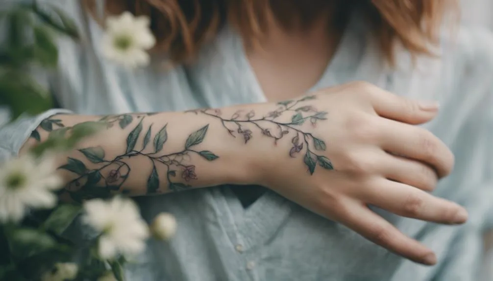 tattoo of wrist flowers