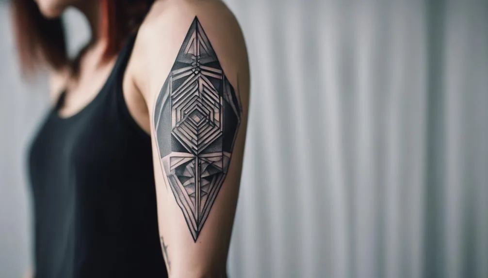 unique geometric tattoo idea