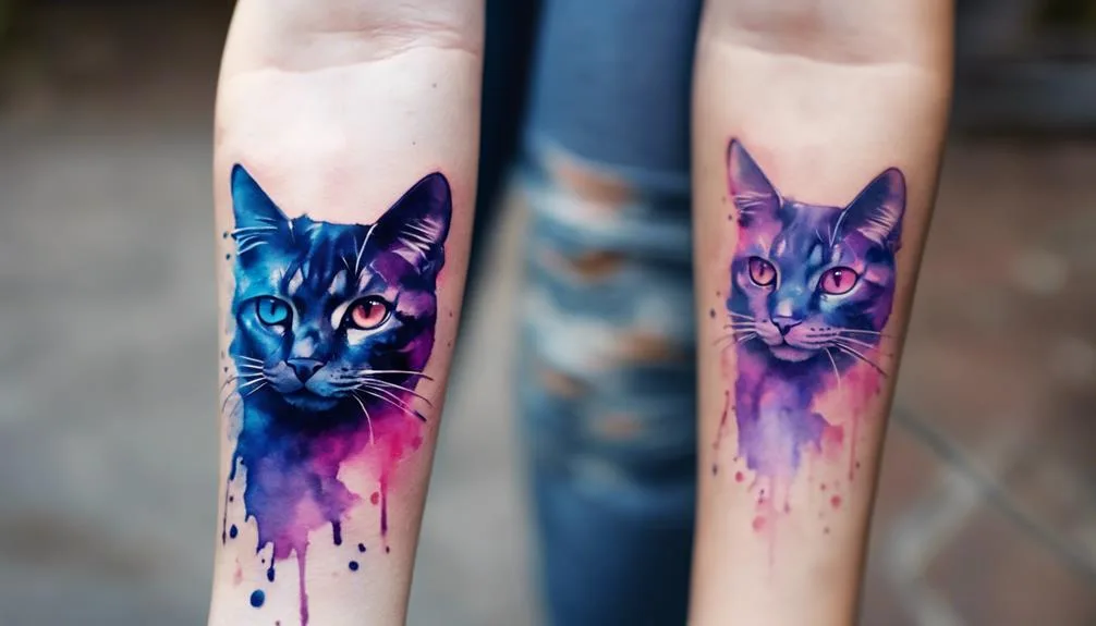vibrant feline ink illustration