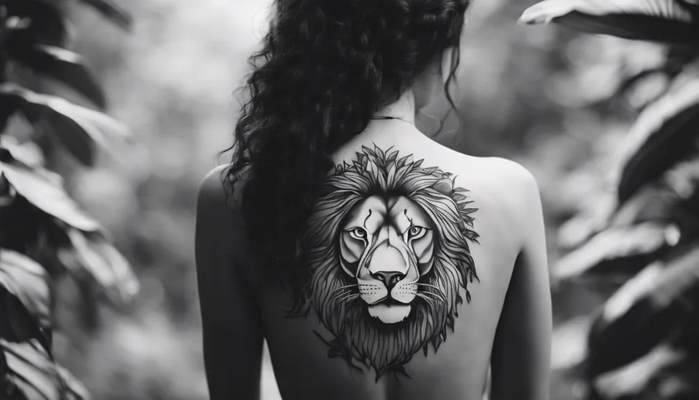 wild animal back tattoos
