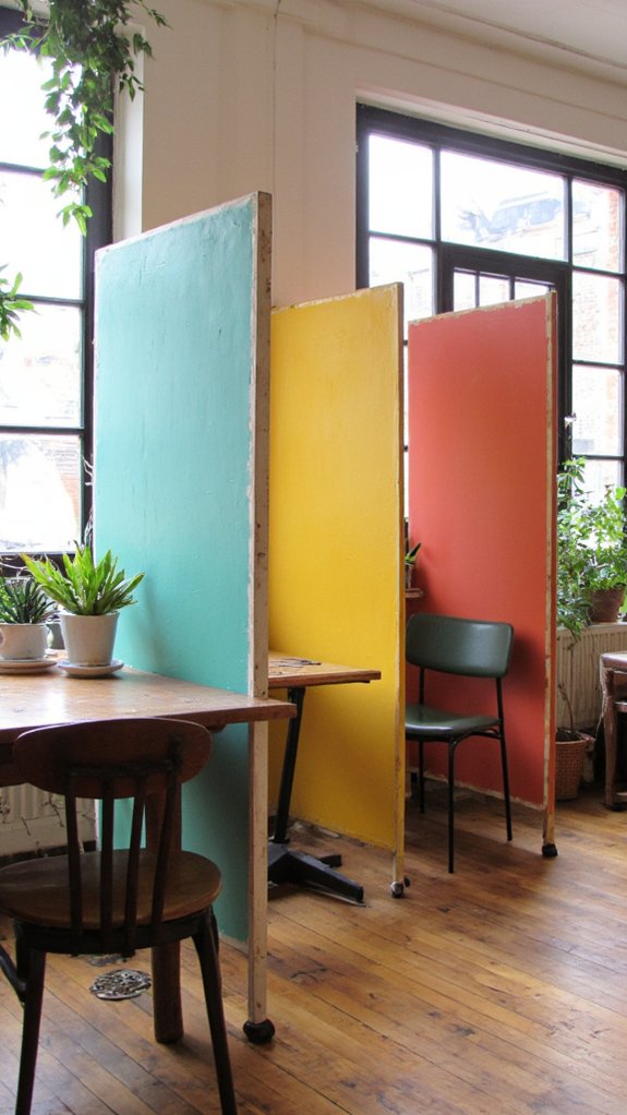 colorful office zone dividers