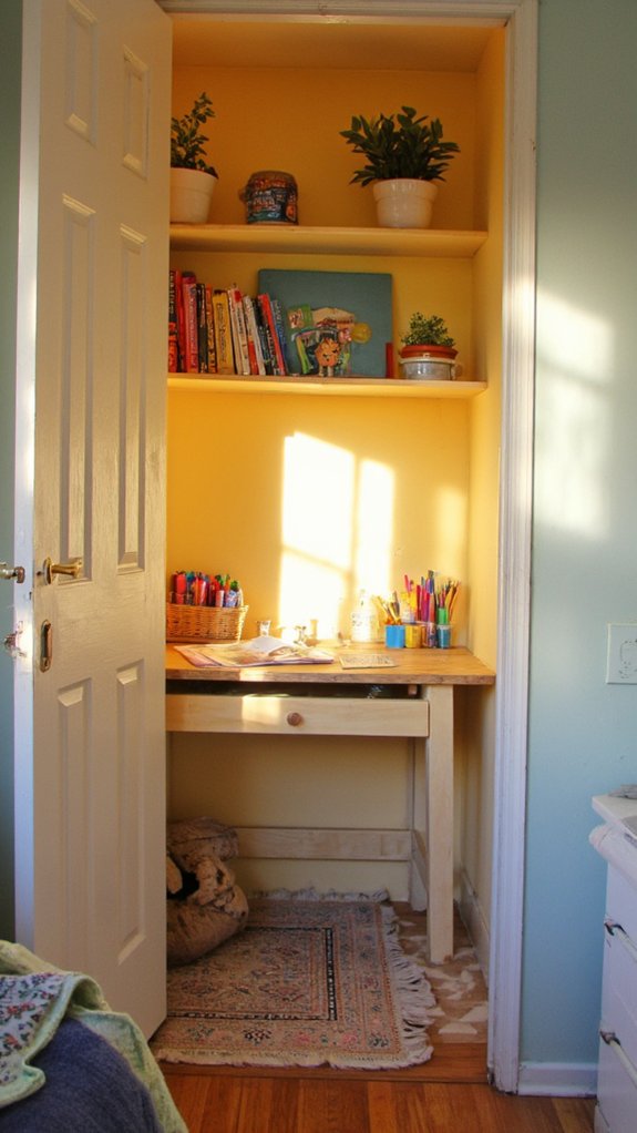 cozy colorful creative workspace