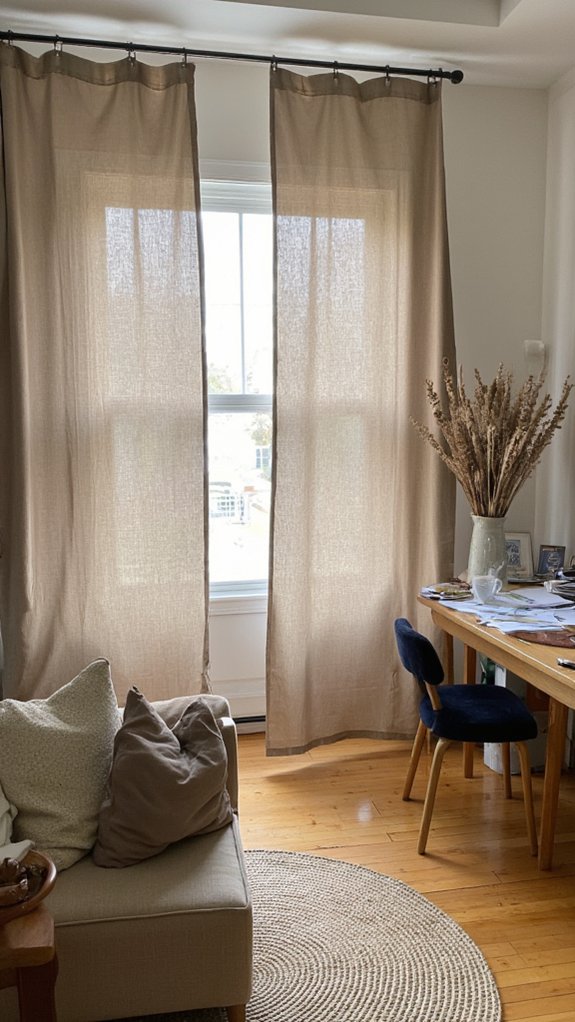 cozy fabric panels enhance workspace