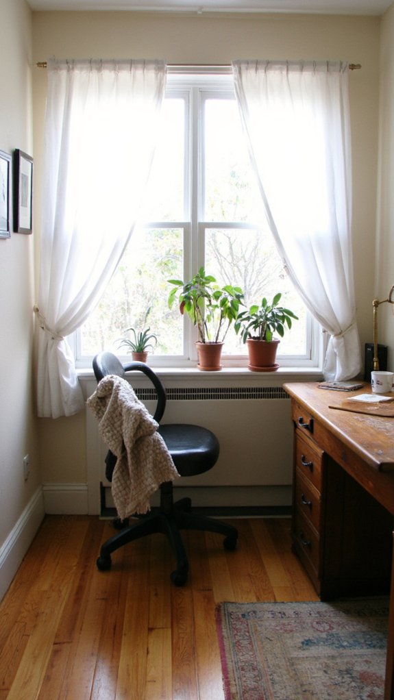 cozy sunlit office nook