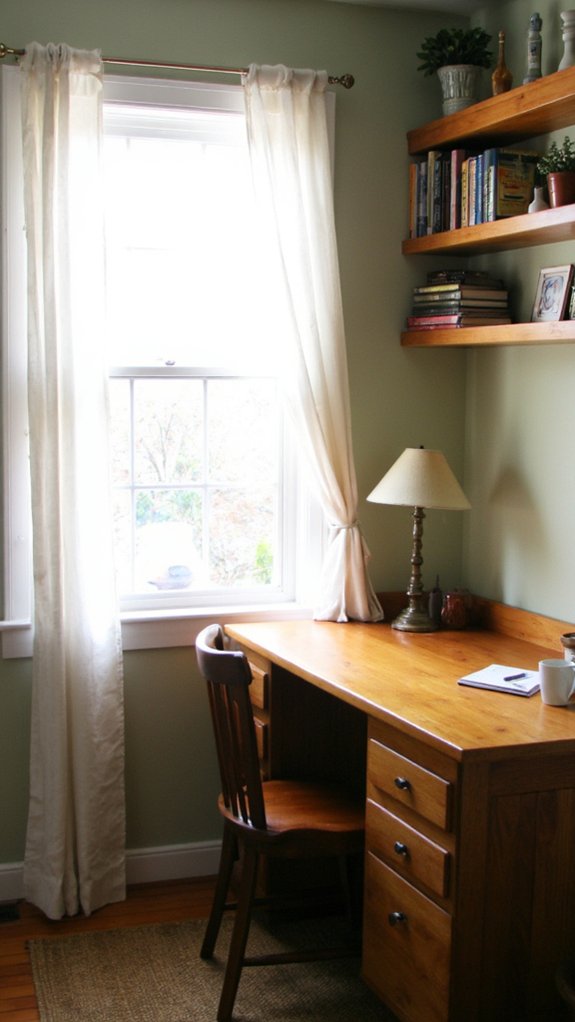 cozy window desk nook
