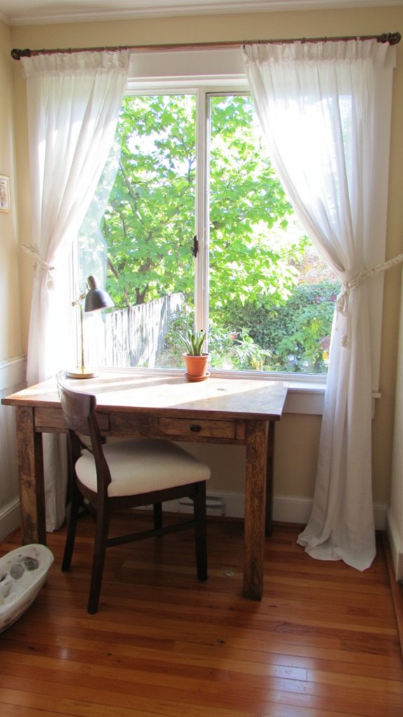 cozy window nook workspace
