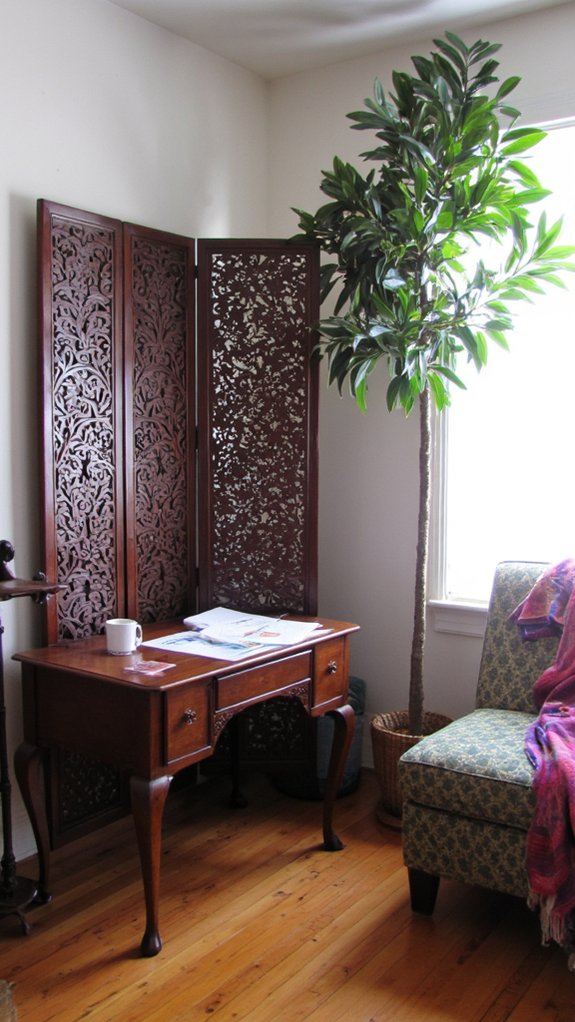 decorative screens enhance workspace