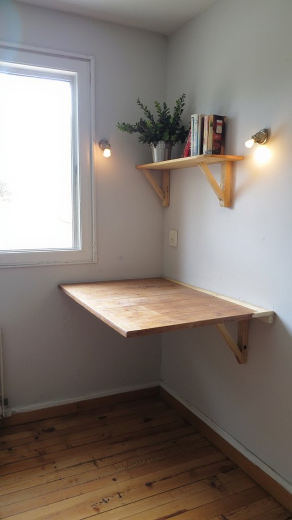 fold down desk saves space