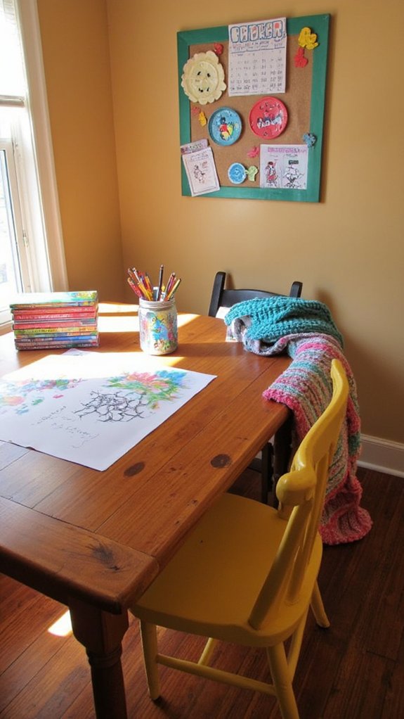 kids homework station setup