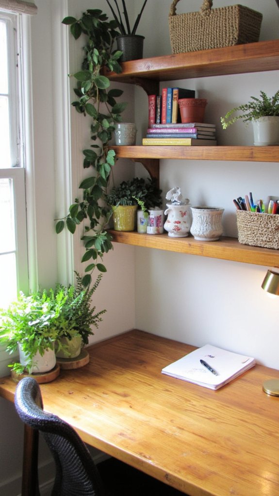 maximize workspace with shelving
