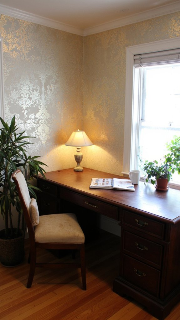 metallic wallpaper luxury accents