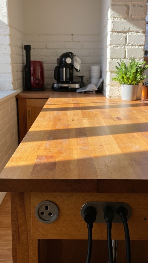 organized power outlet setup