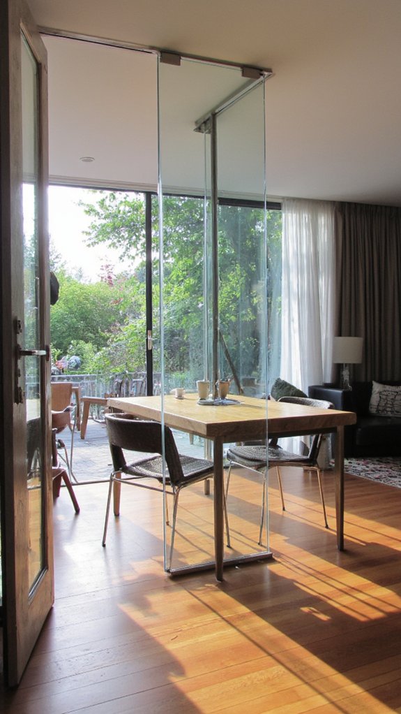 sleek glass partitions enhance workspace