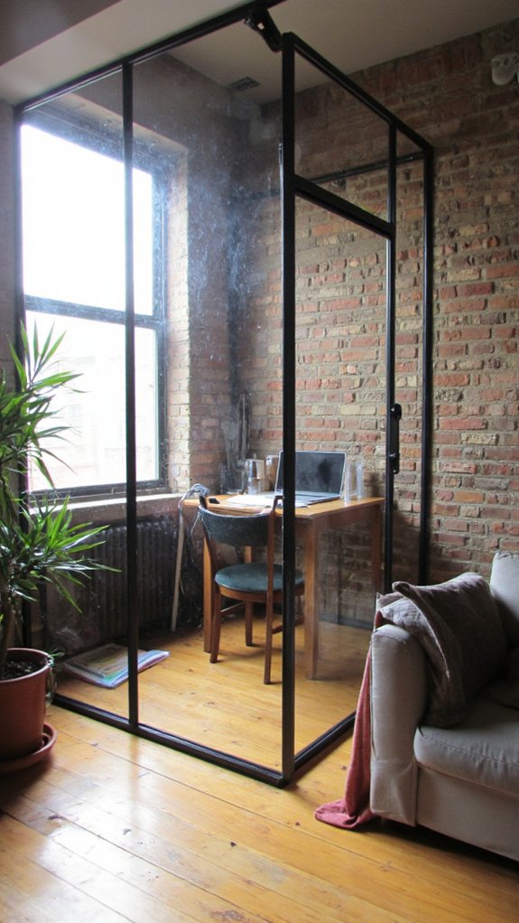 sleek modern glass partitions