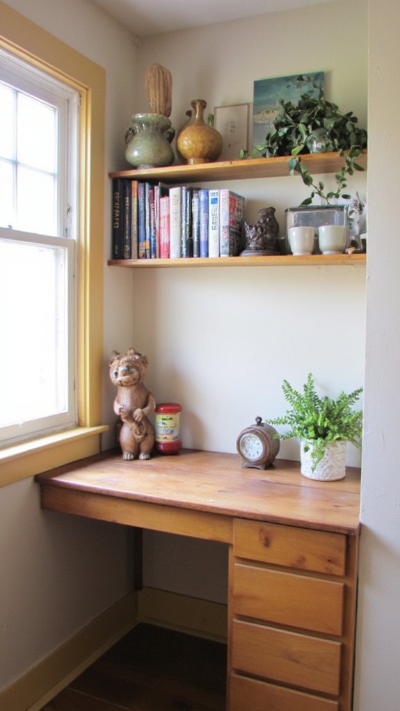 stylish functional desk shelving