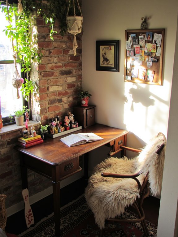 bohemian workspace personal touch