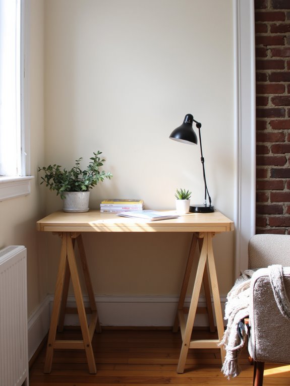 compact desk enhances minimalism