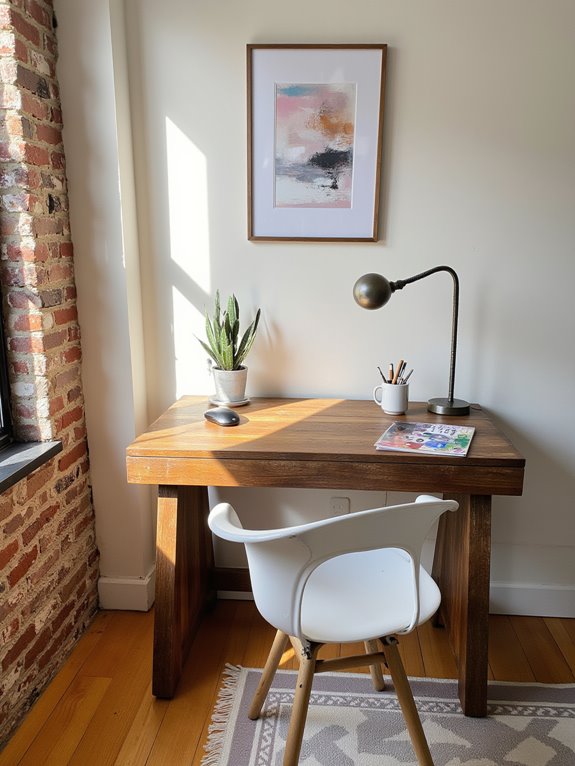 personalized minimal workspace decor