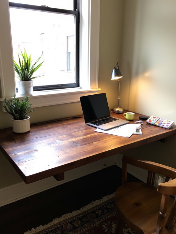 space saving wall mounted desk