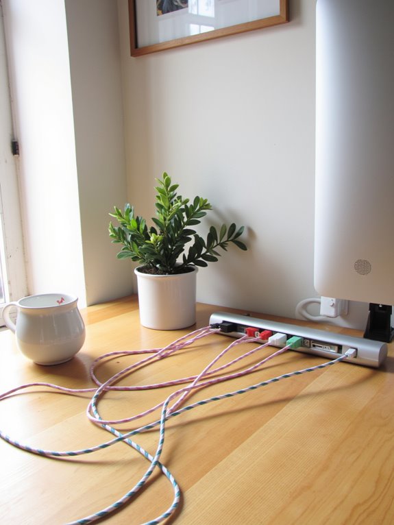 tidy cables organized workspace