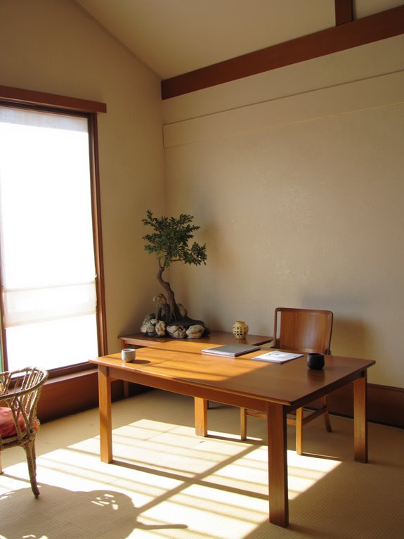 calm functional uncluttered workspace