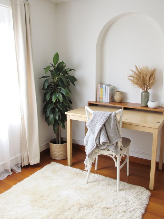 cozy atmosphere with textiles