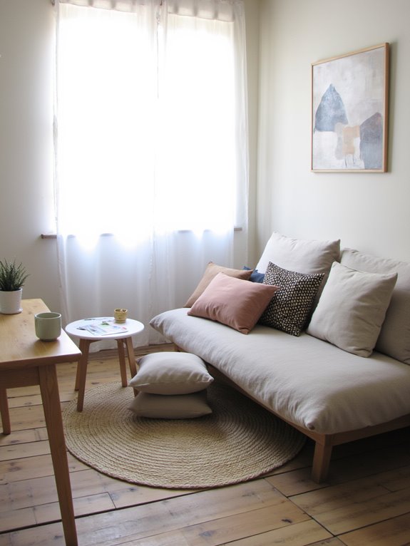 cozy atmosphere with textiles