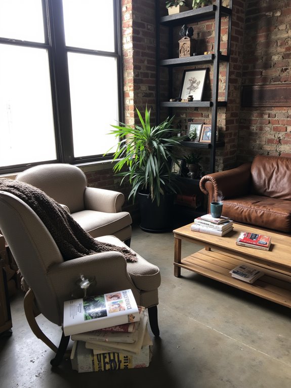 cozy chair with plants