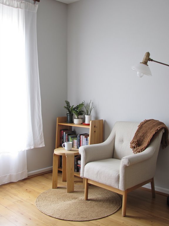 cozy reading nook setup