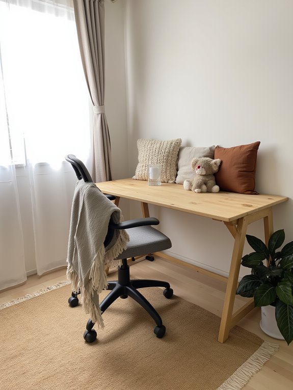 cozy textile home office