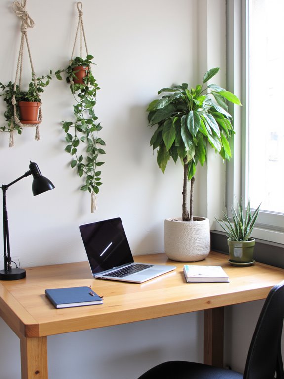 enhance workspace with plants