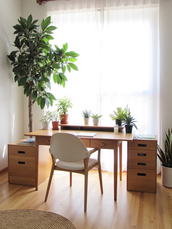 greenery enhances workspace aesthetics