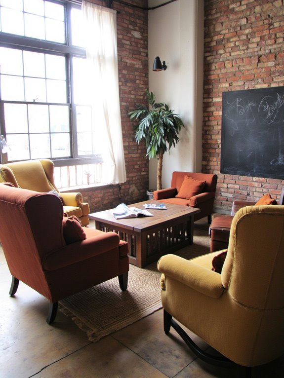 inviting casual conversation spaces