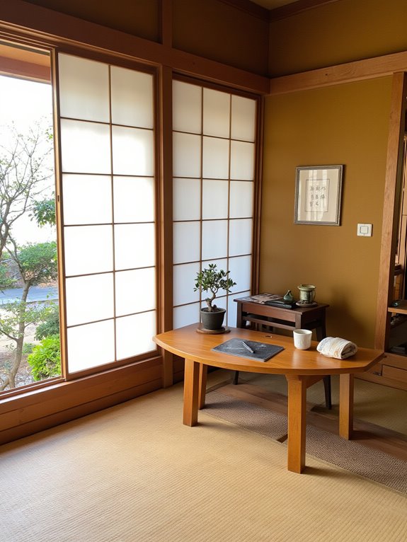 japanese serene workspace elements