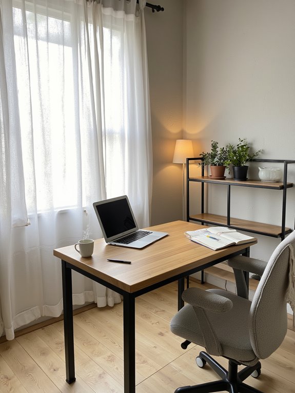 natural minimal calming workspace