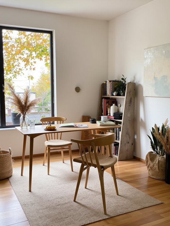 seasonal minimalist office decor