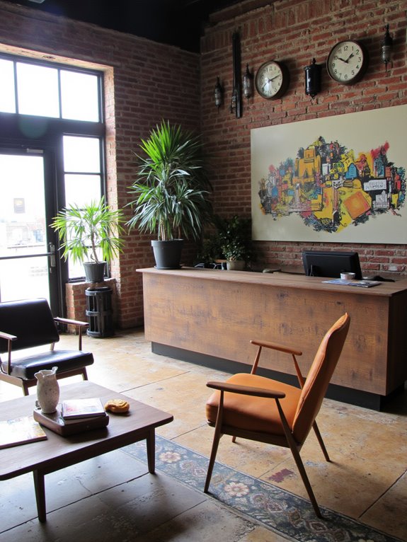 vibrant reception area design