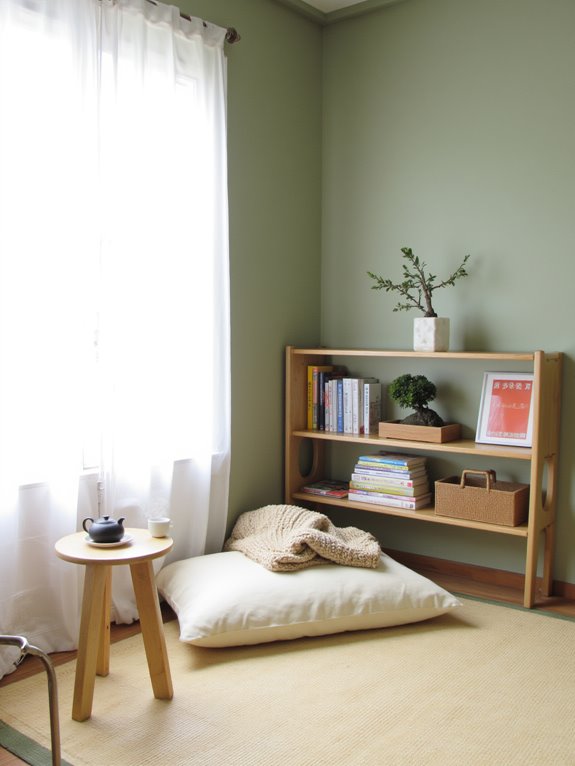 zen inspired reading corner